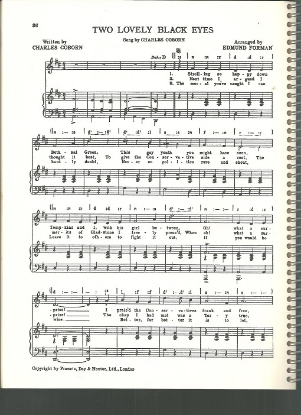 Picture of Two Lovely Black Eyes, Charles Coborn & Edmund Forman, British Music Hall, sheet music