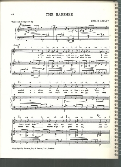 Picture of The Banshee, Leslie Stuart, British Music Hall, sheet music