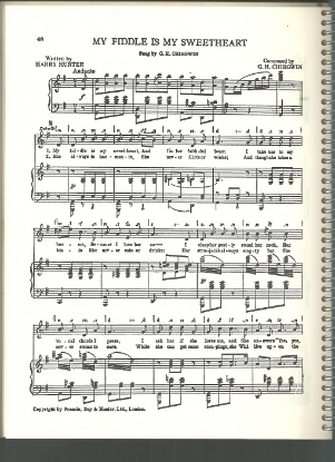 Picture of My Fiddle is My Sweetheart, Harry Hunter & G.H. Chirgwin, British Music Hall, sheet music