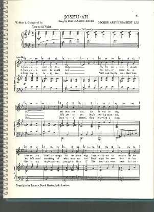 Picture of Joshu-Ah, George Arthurs & Bert Lee, sung by Clarice Mayne, British Music Hall, pdf copy