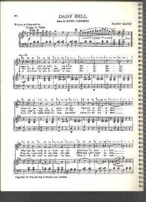 Picture of Daisy Bell, Harry Dacre, sung by Katie Lawrence, British Music Hall, sheet music