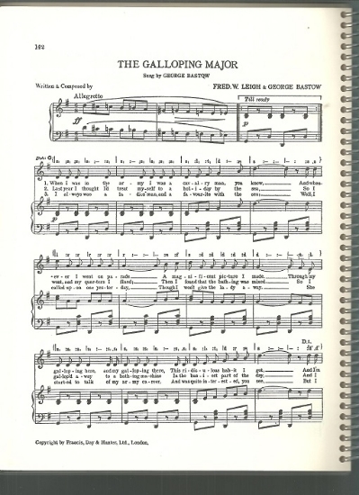 Picture of The Galloping Major, Fred W. Leigh & George Bastow, British Music Hall, sheet music