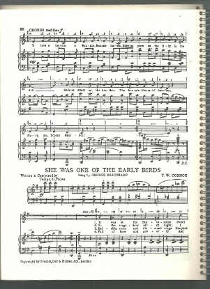 Picture of She Was One of the Early Birds, T. W. Connor, sung by George Beauchamp, British Music Hall, sheet music