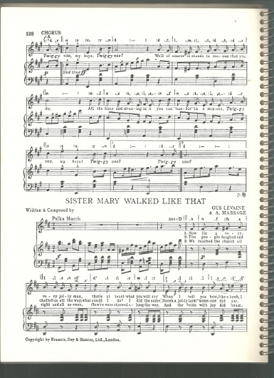 Picture of Sister Mary Walked Like That, Gus Levaine & A. Massage, British Music Hall, sheet music
