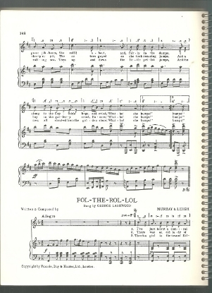Picture of Fol-The-Rol-Lol, Murray & Leigh, sung by George Lashwood, British Music Hall, sheet music
