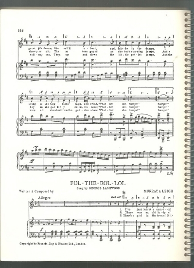 Picture of Fol-The-Rol-Lol, Murray & Leigh, sung by George Lashwood, British Music Hall, sheet music