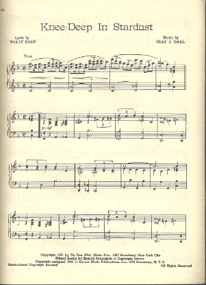 Picture of Knee-Deep in Stardust, C. J. Gaal & Wally Shaw, arr. Frankie Carle for piano solo, sheet music