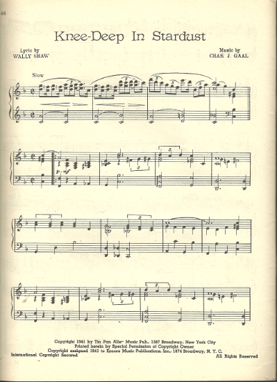 Picture of Knee-Deep in Stardust, C. J. Gaal & Wally Shaw, arr. Frankie Carle for piano solo, sheet music