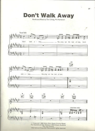 Picture of Don't Walk Away, Toni Childs & Phil Ramacom, sheet music