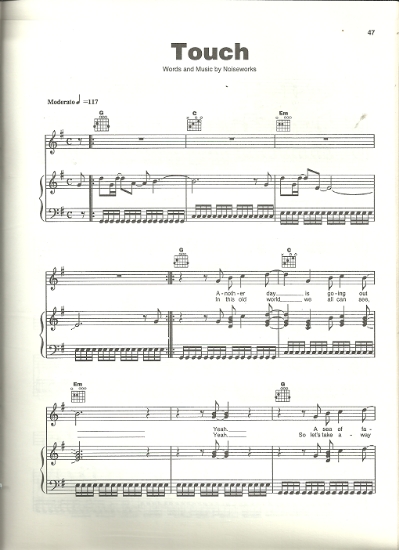 Picture of Touch, written & recorded by Noiseworks, sheet music