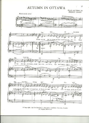 Picture of Autumn in Ottawa, Freddy Grant, sheet music