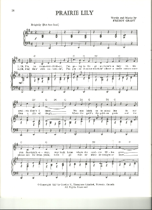 Picture of Prairie Lily, Freddy Grant, sheet music