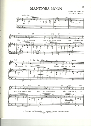 Picture of Manitoba Moon, Freddy Grant, sheet music