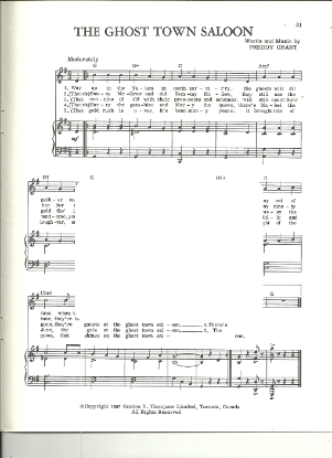 Picture of The Ghost Town Saloon, Freddy Grant, sheet music