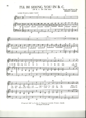 Picture of I'll Be Seeing You in B. C., Freddy Grant, sheet music