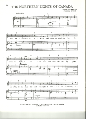 Picture of The Northern Lights of Canada, Freddy Grant, sheet music