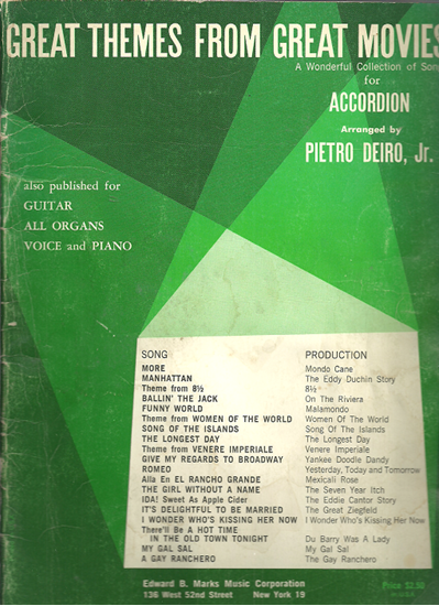 Picture of Great Themes from Great Movies, arr. for accordion by Pietro Deiro Jr.