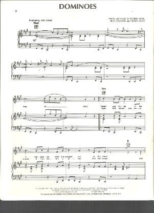 Picture of Dominoes, Robbie Nevil / Dick Eastman / Bobby Hart, sung by Robbie Nevil, sheet music