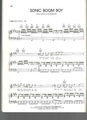 Picture of Sonic Boom Boy, written & recorded by Westworld, sheet music