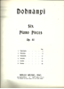 Picture of Six Piano Pieces Op. 41, Ernst von Dohnanyi, piano solo 
