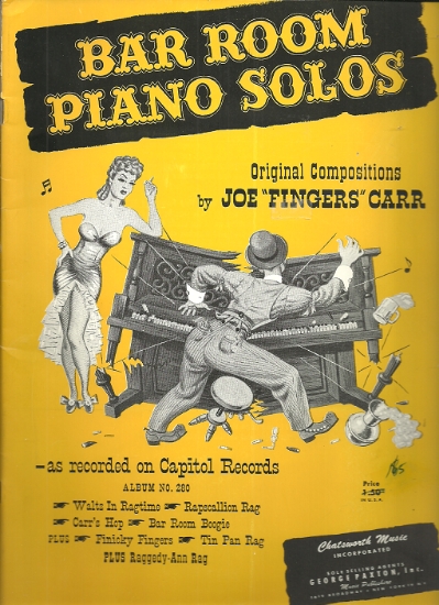 Picture of Bar Room Piano Solos, Joe "Fingers" Carr, piano solo, sheet music folio