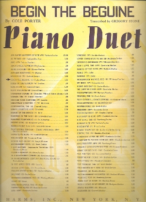 Picture of Begin the Beguine, Cole Porter, transcr. for piano duet by Gregory Stone, sheet music
