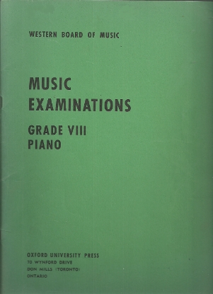 Picture of Western Board of Music, Grade 8 Piano Exam Book, 1966 Edition, piano solo, sheet music folio