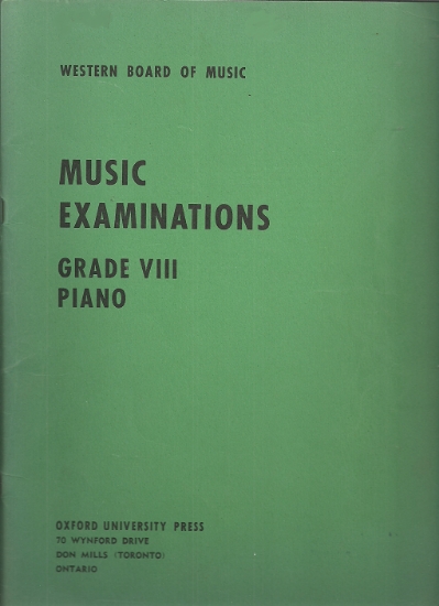 Picture of Western Board of Music, Grade 8 Piano Exam Book, 1966 Edition, piano solo, sheet music folio