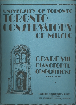 Picture of 1943, Royal Conservatory of Music, Grade  8 Piano Exam Book, 1943 Edition, University of Toronto, sheet music folio