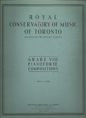 Picture of 1948, Royal Conservatory of Music, Grade  8 Piano Exam Book, 1948 Edition, University of Toronto, sheet music folio