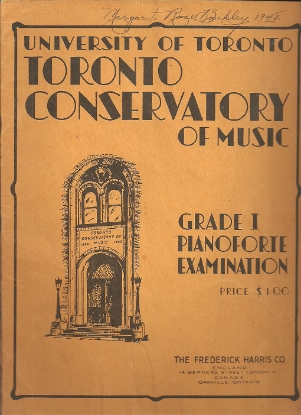 Picture of 1947, Royal Conservatory of Music, Grade  1 Piano Exam Book, 1947 Edition, University of Toronto, sheet music folio