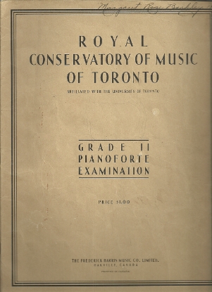 Picture of 1947, Royal Conservatory of Music, Grade  2 Piano Exam Book, 1947 Edition, University of Toronto, sheet music folio