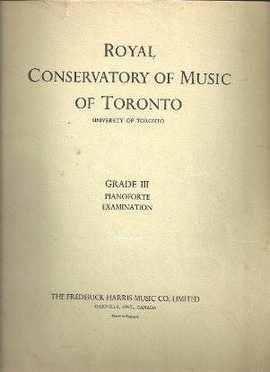 Picture of 1953, Royal Conservatory of Music, Grade  3 Piano Exam Book, 1953 Edition, University of Toronto, sheet music folio