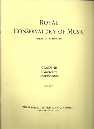 Picture of 1966, Royal Conservatory of Music, Grade 3 Piano Exam Book, 1966 Edition, University of Toronto, sheet music folio