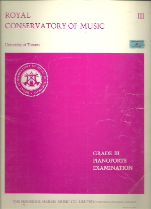 Picture of 1975, Royal Conservatory of Music, Grade 3 Piano Exam Book, 1975 Edition, University of Toronto, sheet music follio