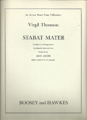Picture of Stabat Mater, Virgil Thomson, soprano solo, sheet music songbook