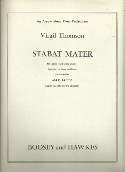 Picture of Stabat Mater, Virgil Thomson, soprano solo, sheet music songbook