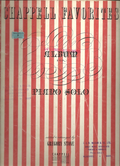Picture of Chappell Favorites, Album for Piano Solo, arr. Gregory Stone, sheet music folio