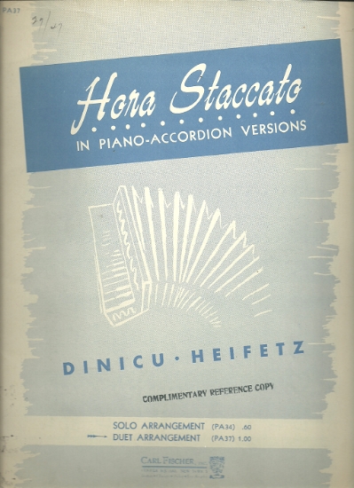 Picture of Hora Staccato (Roumanian), Dinicu-Heifitz, transc. for accordion duet by Galla-Rini