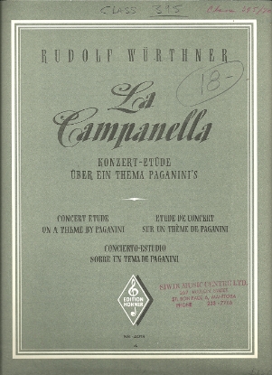 Picture of La Campanella, Concert Etude on a theme of Paganini, transcribed by Rudolf Wurthner, accordion solo sheet music