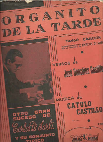 Picture of Organito de la Tarde, Tango Cancion, Jose Gonzalez & Catulo Castillo, violin duet sheet music