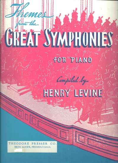 Picture of Themes from the Great Symphonies, Henry Levine, piano solo transcriptions, sheet music folio