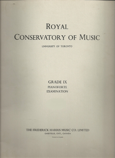 Picture of 1966, Royal Conservatory of Music, Grade 9 Piano Exam Book, 1966 Edition, University of Toronto, sheet music folio