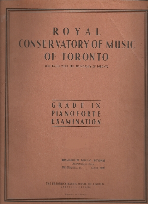 Picture of 1948, Royal Conservatory of Music, Grade  9 Piano Exam Book, 1948 Edition, University of Toronto, sheet music folio