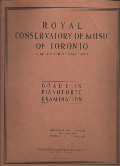 Picture of 1948, Royal Conservatory of Music, Grade  9 Piano Exam Book, 1948 Edition, University of Toronto, sheet music folio