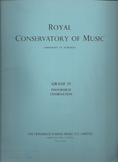 Picture of 1966, Royal Conservatory of Music, Grade 4 Piano Exam Book, 1966 Edition, University of Toronto, sheet music folio