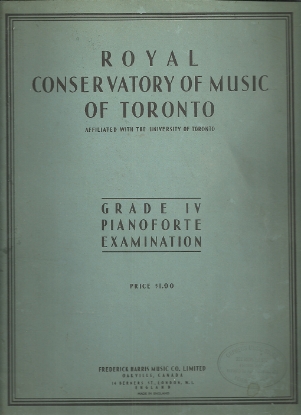 Picture of 1947, Royal Conservatory of Music, Grade  4 Piano Exam Book, 1947 Edition, University of Toronto, sheet music folio