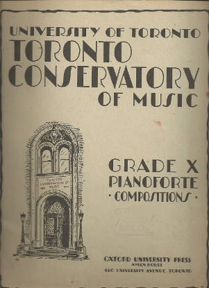 Picture of 1943, Royal Conservatory of Music, Grade 10 Piano Exam Book, 1943 Edition, University of Toronto, sheet music folio