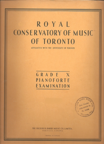 Picture of 1948, Royal Conservatory of Music, Grade 10 Piano Exam Book, 1948 Edition, University of Toronto, sheet music folio
