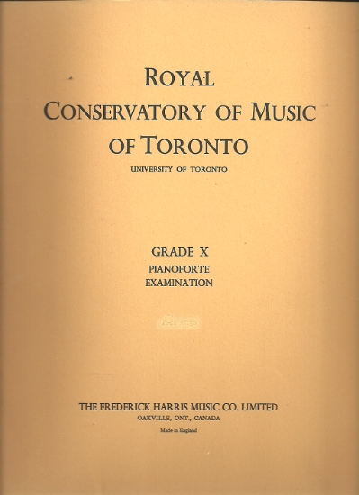Picture of 1955, Royal Conservatory of Music, Grade 10 Piano Exam Book, 1955 Edition, University of Toronto, sheet music folio